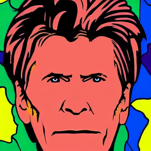 Image similar to bogdanoff portrait, pop art style, vivid colors