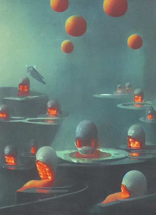 Image similar to spherical lava people at underwater restaurant Edward Hopper and James Gilleard, Zdzislaw Beksinski highly detailed