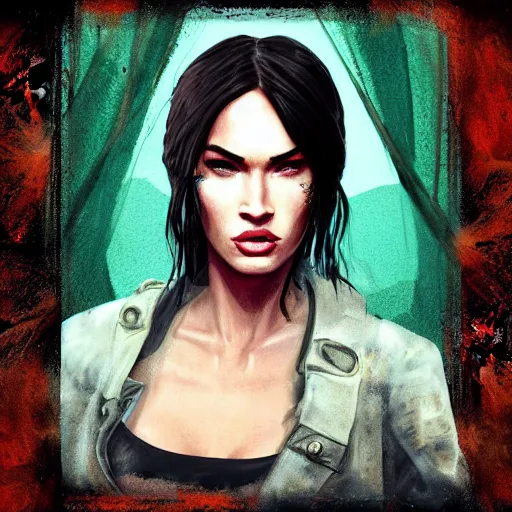 Prompt: megan fox, disco elysium, edgy, grungy, sad