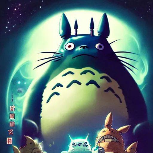 Prompt: an cosmic horror lithograph of totoro, by stanley artgerm lau, wlop, rossdraws, james jean, andrei riabovitchev, marc simonetti, and sakimichan, tranding on artstation