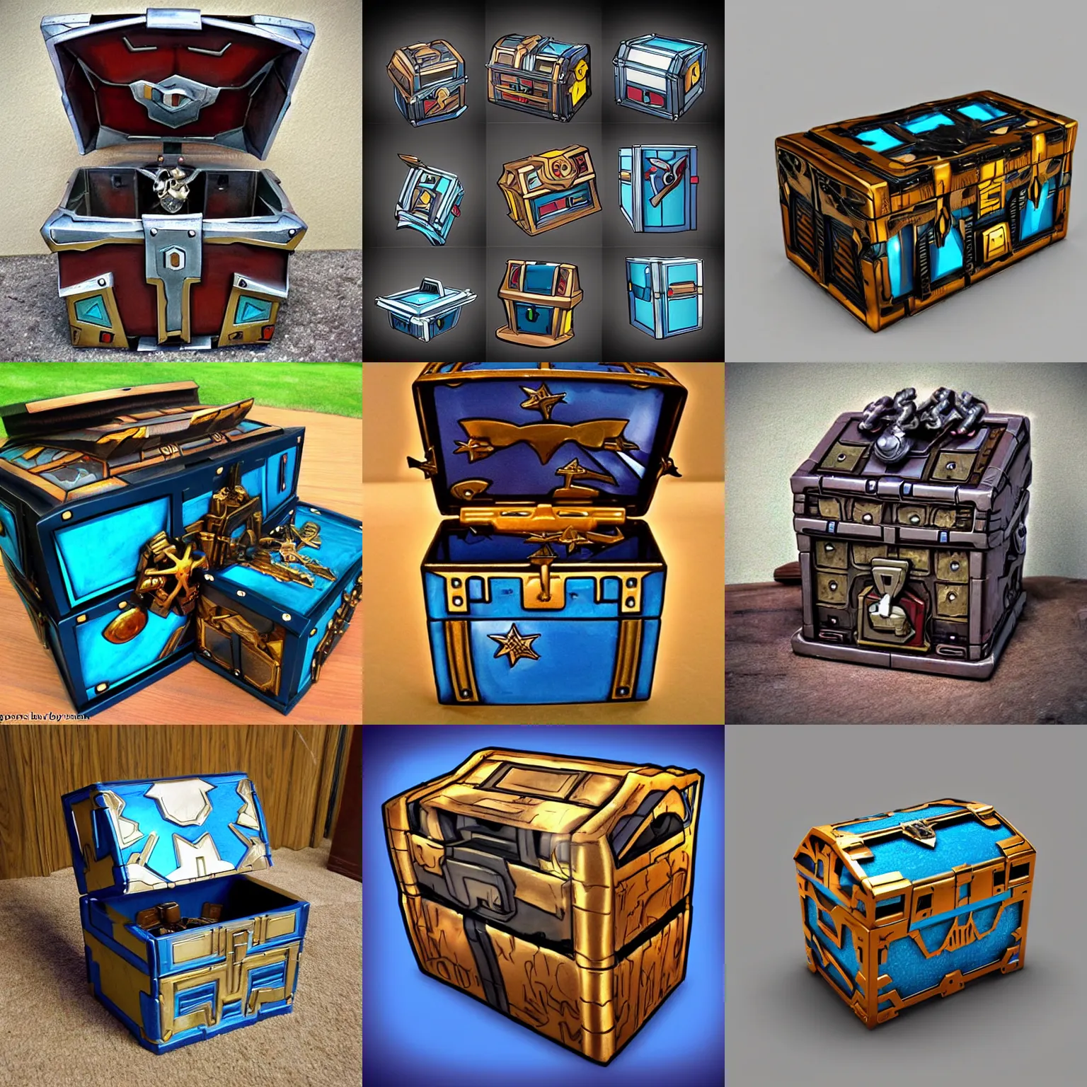 Prompt: futuristic transformer treasure chest, stylized, cartoon