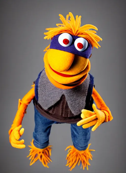 Image similar to studio portrait still of muppet!!!!! gordon freeman!!!!!! as a muppet muppet as a muppet, 8 k, studio lighting, key light,