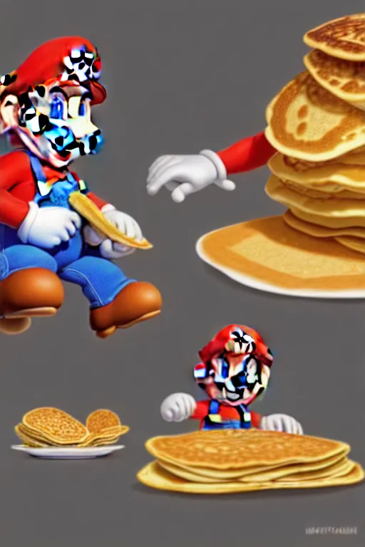 Image similar to super mario making pancakes, animation pixar style, by pendleton ward, magali villeneuve, artgerm, rob rey and kentaro miura style, golden ratio, trending on art station