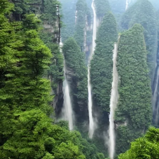 Prompt: zhangjiajie national forest park