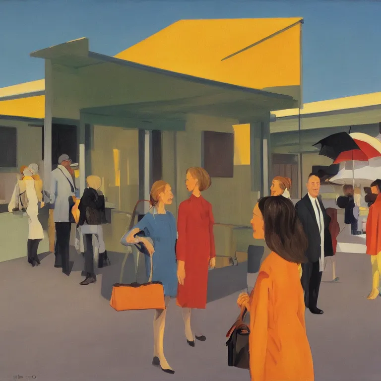 Image similar to dreaming future of südburgenland, painted by Alex Katz, painted by Edward Hopper, airbrush