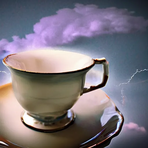 Image similar to storm in a teacup, photo realistic, photoshopped