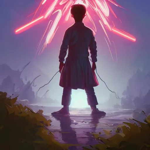 Image similar to hero world stranger things, behance hd by jesper ejsing, by rhads, makoto shinkai and lois van baarle, ilya kuvshinov, rossdraws global illumination