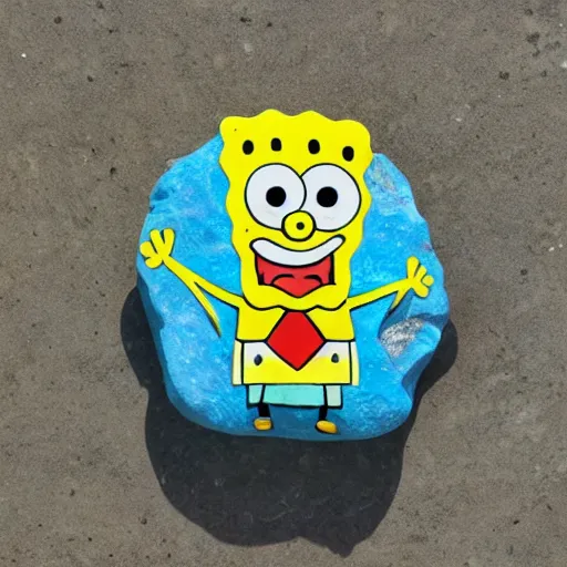 Image similar to spongebob stone sculpture.