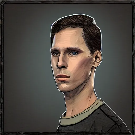 Image similar to jerma 9 8 5 in disco elysium, portrait art