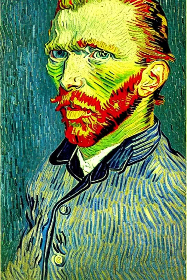 Image similar to winking self - portrait of van gogh