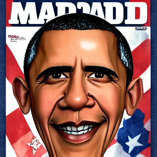 Image similar to mad magazine cover photo portrait caricature barack obama