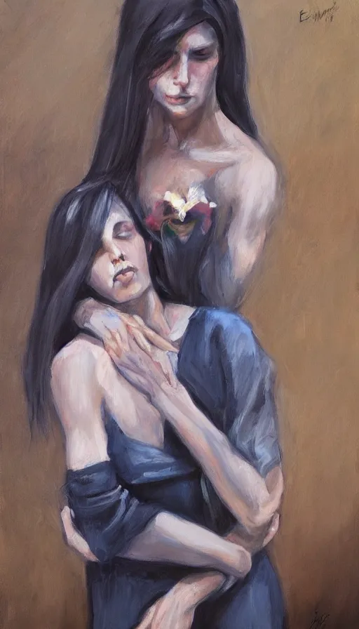 Image similar to life and death mixing together, by emilia wilk