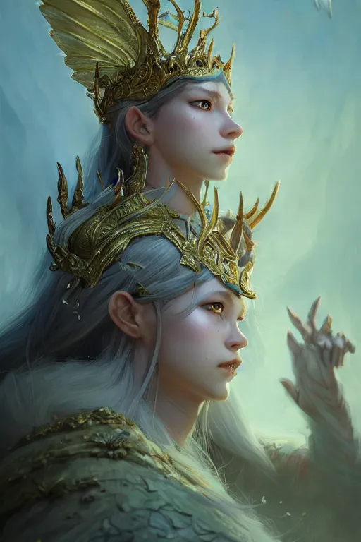 Image similar to fairy king, highly detailed, d & d, fantasy, highly detailed, digital painting, trending on artstation, concept art, sharp focus, illustration, global illumination, ray tracing, realistic shaded, art by artgerm and greg rutkowski and fuji choko and viktoria gavrilenko and hoang lap,