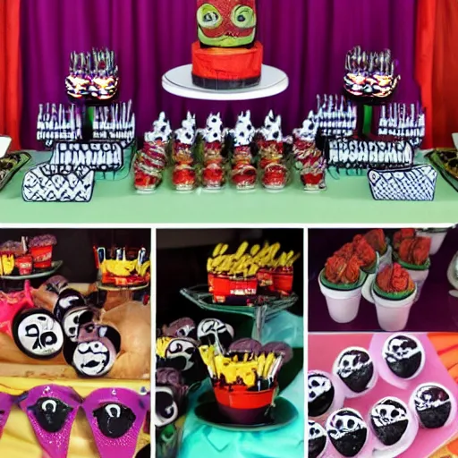 Image similar to photo of fun looking zombie birthday party