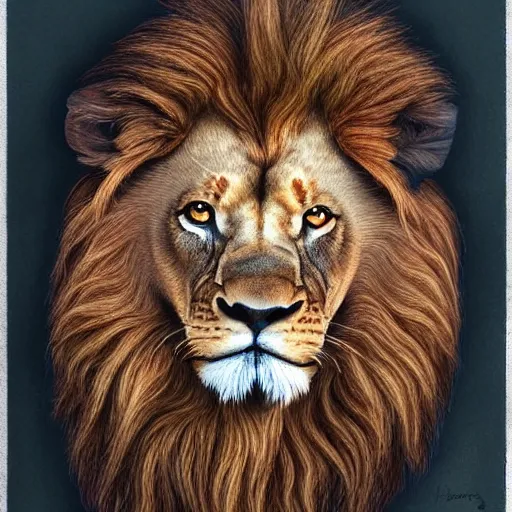 Prompt: Intricate five star Lion Roaring portrait by Anna Kullberg, Colored pencil on paper, high detail, skin texture, photo realistic, hyperrealism,matte finish, high contrast, 3d depth, masterpiece, vivid and vibrant colors, Prismacolor Pencils,artstationhd