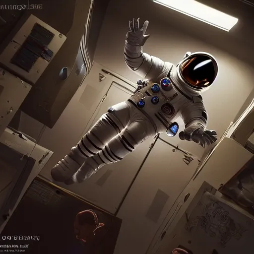Image similar to full body pose, hyperrealistic photograph of astronaut at a frat party, dim volumetric lighting, 8 k, octane beautifully detailed render, extremely hyper detailed, intricate, epic composition, cinematic lighting, masterpiece, trending on artstation, very very detailed, stunning, hdr, smooth, sharp focus, high resolution, award, winning photo, dslr, 5 0 mm