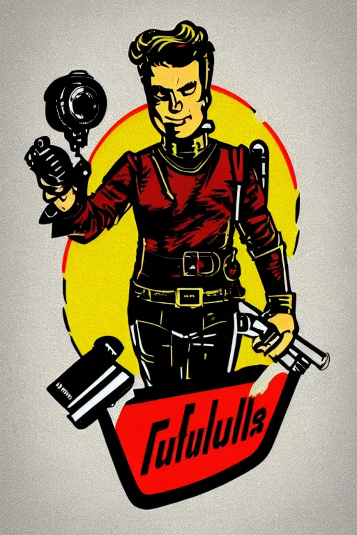 Image similar to fallout 7 6 retro futurist illustration art by butcher billy, sticker, colorful, illustration, highly detailed, simple, smooth and clean vector curves, no jagged lines, vector art, smooth andy warhol style