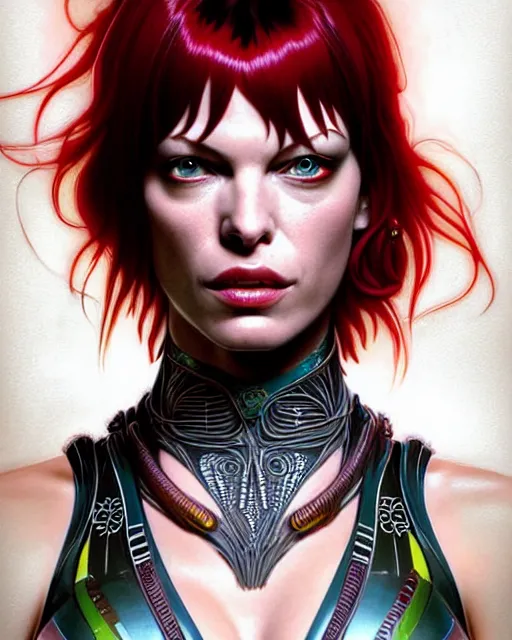 Image similar to Mila Jovovich as Leeloo, The Fifth Element digital art, intricate flower designs, elegant, highly detailed, sharp focus, art by Artgerm and Greg Rutkowski and WLOP