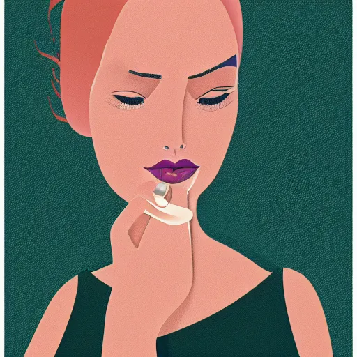 Image similar to portrait of a hard working young australian woman with a one paper joint alight smoking ; cannabis. octane 4 k render natural skin tones, by eyvind earle, female australian illustration