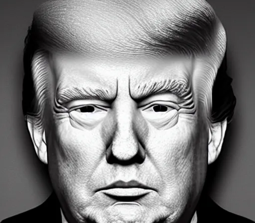 Prompt: highly realistic, highly detailed, photo - realistic, mugshot photogram of donald trump,