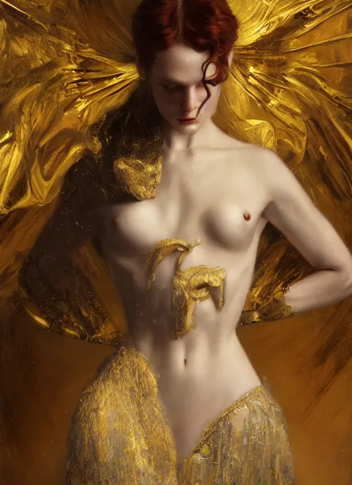 Prompt: highly detailed oil painting | very intricate | cinematic lighting | award - winning | astronaut angel high fashion by alexander mcqueen | by roberto ferri, by tom bagshaw, by j. c. leyendecker and klimt, american romanticism, by austin osman spare, artstation, cgsociety, official art, octane