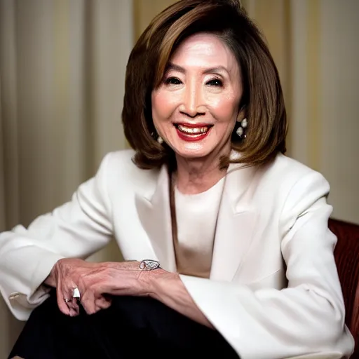 Prompt: a photoshoot of taiwanese nancy pelosi