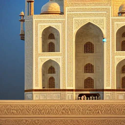 Image similar to the taj mahal made ot of cheese, 8k photorealism, extremly detailed, trending on artstation