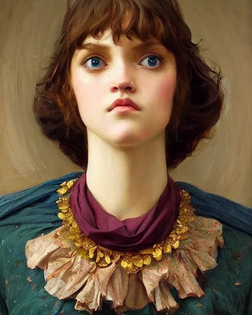 Prompt: a girl, faces expressing concern, oil on canvas, artstation, by j. c. leyendecker and edmund blair leighton and charlie bowater, beautiful face, octane, very aesthetic!!!!!!!!!!!!!!! stunning gorgeous big eyes