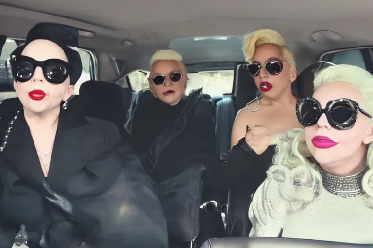 Image similar to lady gaga and judy garland carpool karaoke