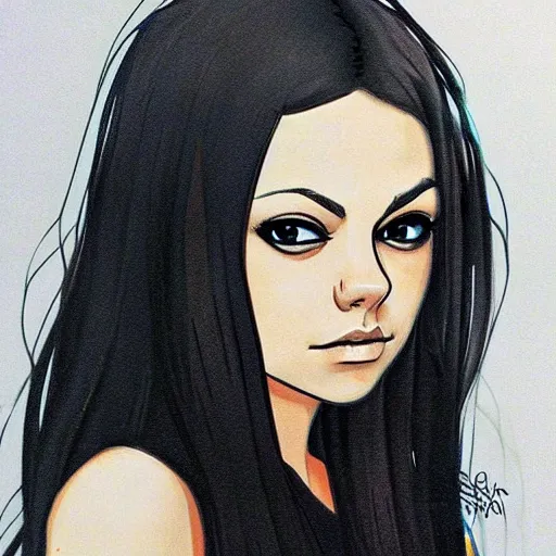 Prompt: a portrait of mila kunis, anime art style