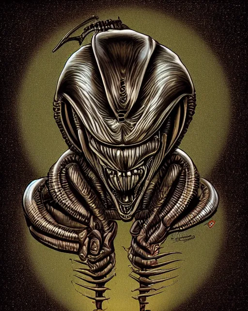 Prompt: alien xenomorph by jeffrey smith