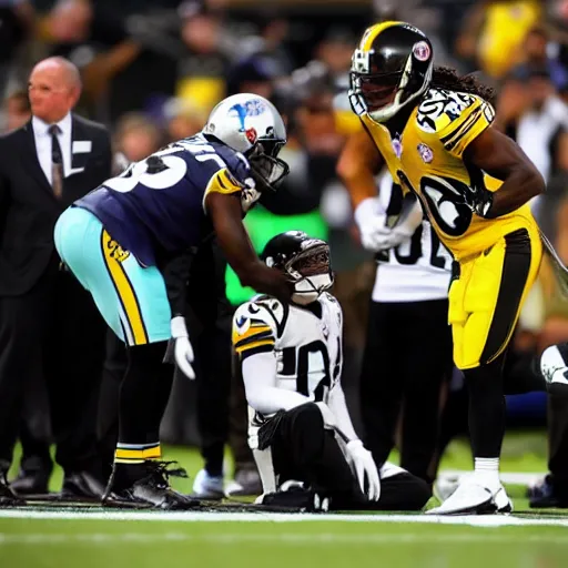 Image similar to nfl antonio brown receiving therapy from professional for mental illness real life, 8 k, 4 k uhd, realistic, hyper realistic, super detailed, very detailed, detailed