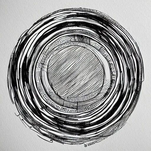 Prompt: perfect circle, pen scetch handdrawn