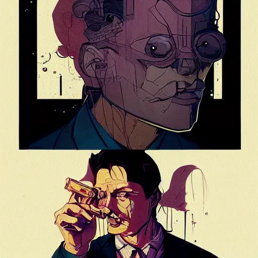 Prompt: a study of cell shaded portrait of detective noir concept art, llustration, post grunge, concept art by josan gonzales and wlop, by james jean, Victo ngai, David Rubín, Mike Mignola, Laurie Greasley, highly detailed, sharp focus, alien, Trending on Artstation, HQ, deviantart, art by artgem