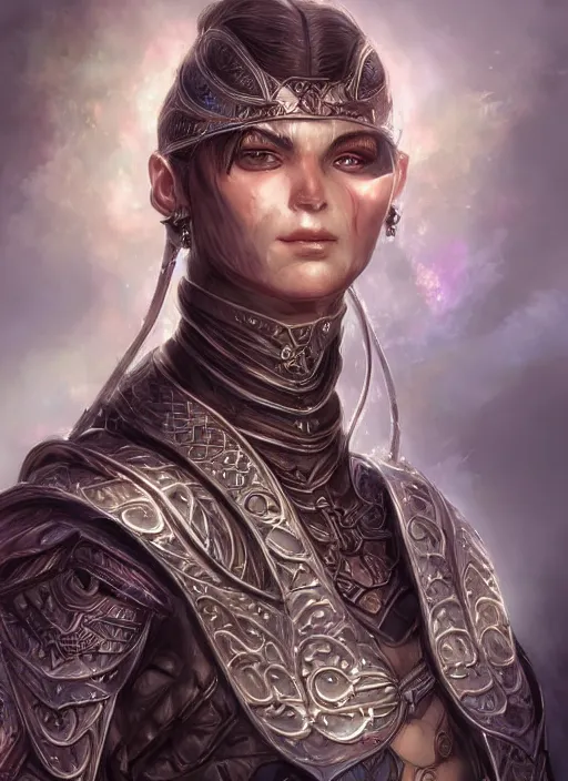 Image similar to a higly detailed airbrush portrait painting of a fantasy character, fantasy portrait, pinterest, baldur's gate, dynamic lighting, ambient lighting, deviantart