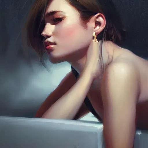 Image similar to A potrait of gigachad, perfect face, fine details. Night setting. Realistic shaded lighting poster by Ilya Kuvshinov katsuhiro, magali villeneuve, artgerm, Jeremy Lipkin and Michael Garmash, Rob Rey and Kentarõ Miura style, trending on art station