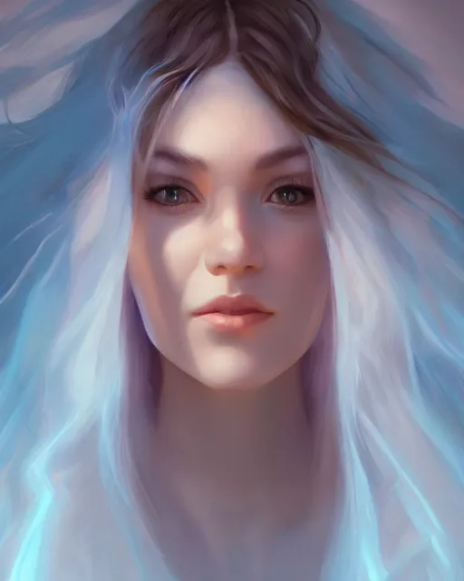 Prompt: portait of a beautiful female cleric, ethereal, backlit, realistic face, by artgerm, wlop, rossdraws, frank frazetta, andrei riabovitchev, trending on artstation, hd, 4 k