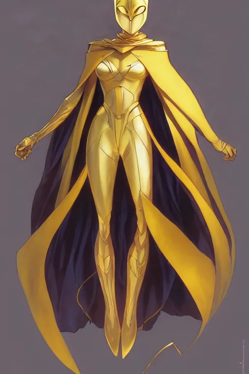 Image similar to anime key visual of a beautiful young female doctor fate!! intricate, cape, glowing, powers, dc comics, cinematic, stunning, highly detailed, digital painting, artstation, smooth, hard focus, illustration, art by artgerm and greg rutkowski and alphonse mucha