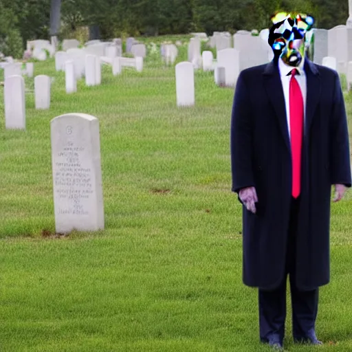 Prompt: donald trump being laid to rest in a cemetery, 4k, highly detailed