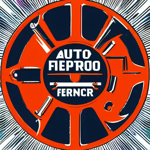 Prompt: auto repair logo by Paul Rand and Ivan Chermayeff and Tom Geismar and Clay and Pentagram and DesignStudio, add text: AUTO REPAIR, crescent wrench, gear, vector graphic, digital art, limited color palette, symmetry, modern, striking