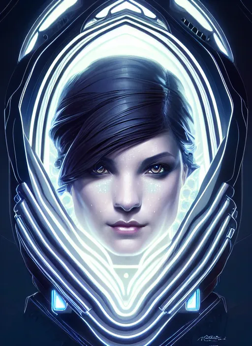 Image similar to symmetry!! portrait of raven from apex, intricate, elegant, glowing lights!! highly detailed, digital painting, artstation, concept art, smooth, sharp focus, illustration, art by artgerm and greg rutkowski and alphonse mucha