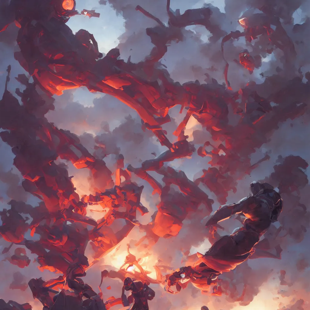 Image similar to atom, by greg rutkowski, by rhads, by jesper ejsing