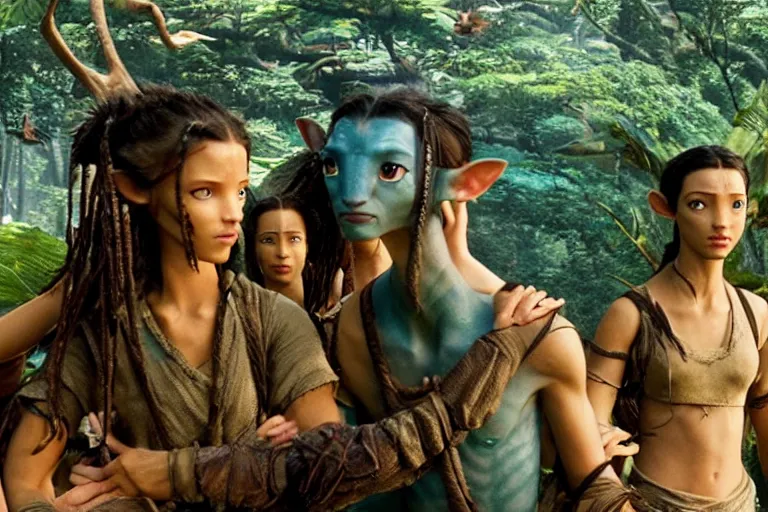 Image similar to A cinematic film still of the movie Avatar by James Cameron.