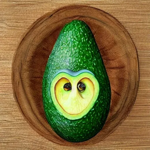 Prompt: famous faces made from avocados, realistic, detailed