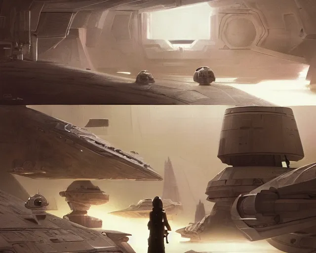 Image similar to the most amazing dream you ever had about star wars, hyper realistic, ambient lighting, concept art, intricate, hyper detailed, smooth, volumetric lighting, george lucas, ralph mcquarrie, octane