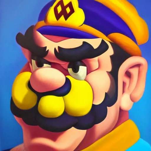 Prompt: Still oil painting of Wario. 8k. Trending. Good lighting.