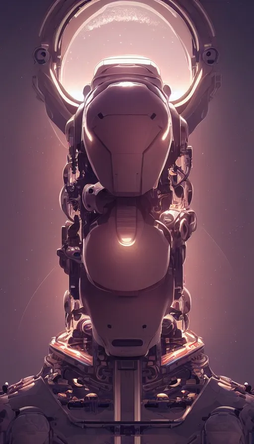 Image similar to symmetry!! portrait of a robot astronaut, floral! horizon zero dawn machine, intricate, elegant, highly detailed, digital painting, artstation, concept art, smooth, sharp focus, illustration, art by artgerm and greg rutkowski and alphonse mucha, 8 k