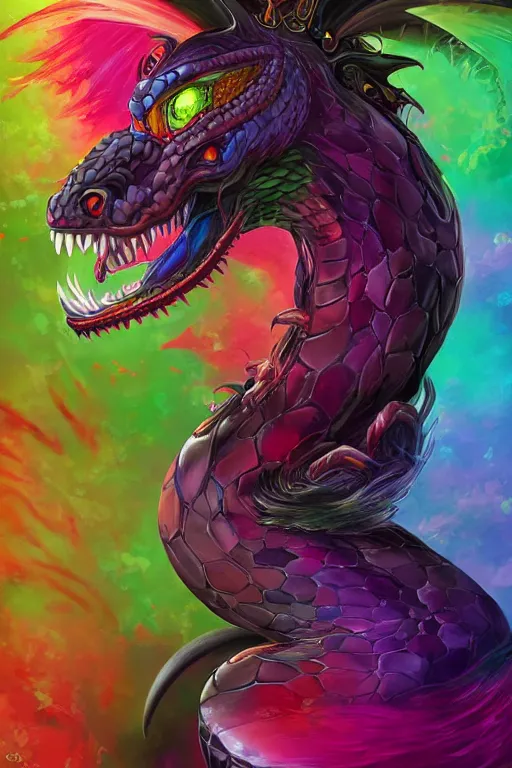 Prompt: multicolored venom Dragon princess, digital art, 8k ,character ,realistic, portrait, hyperrealistic