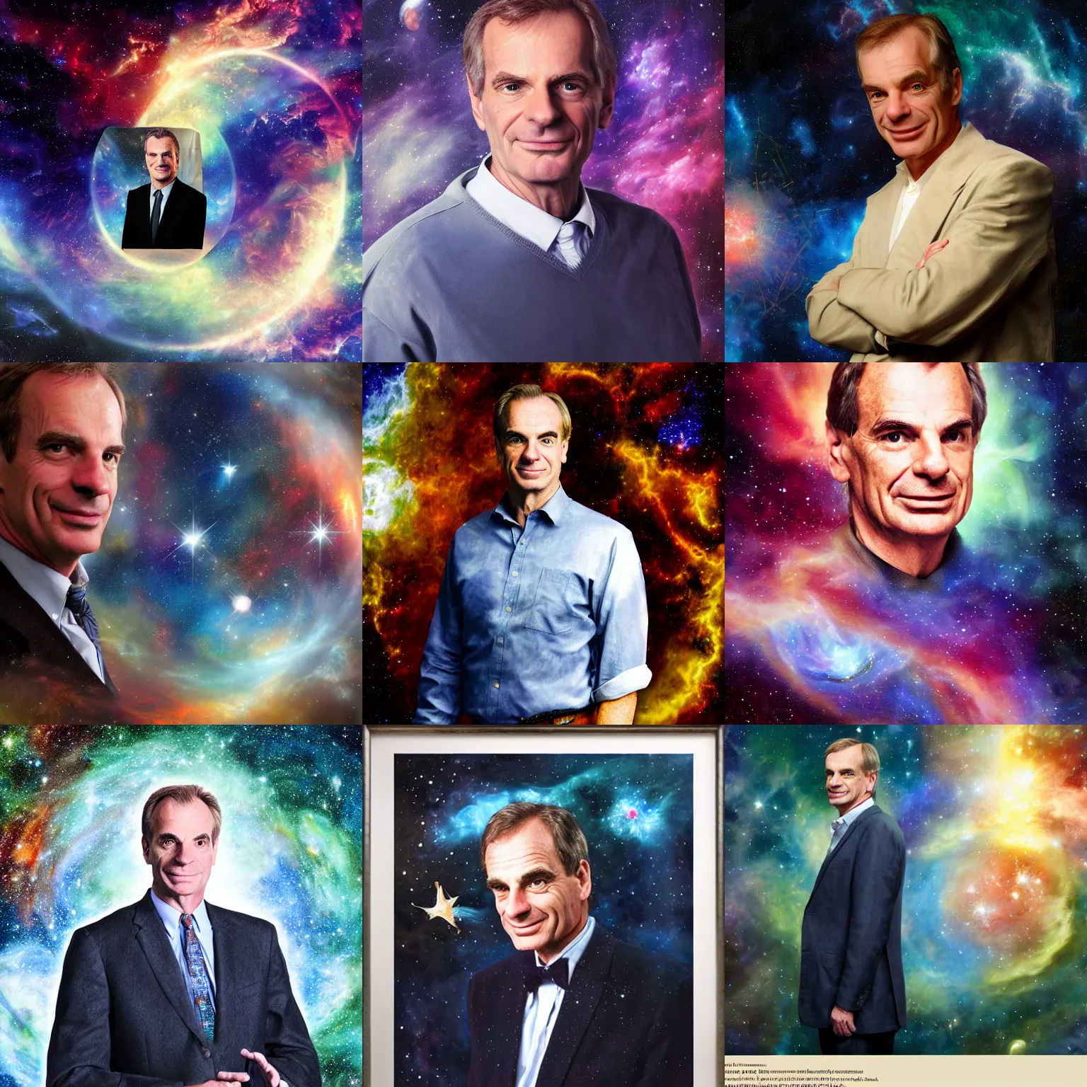 Prompt: portrait of William Lane Craig in the space with nebulae, realistic painting, classical painting, high definition, digital art, matte painting, very detailed, realistic