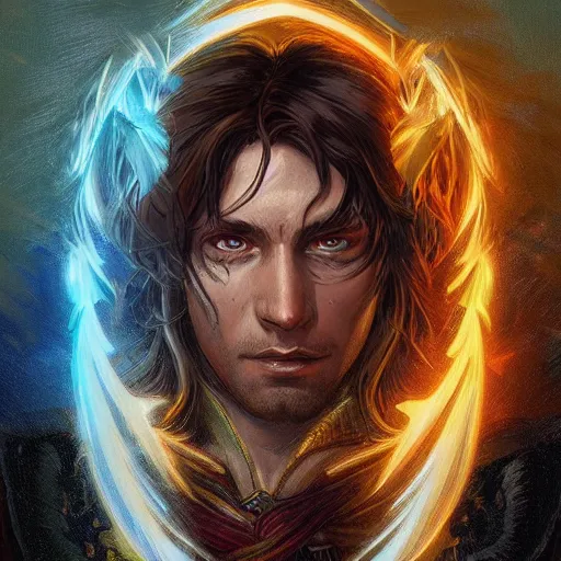 Prompt: a vibrant epic fantasy comic book style portrait of a male cleric scholar, castle setting, horror movie lightning, intricate, elegant, highly detailed, digital painting, artstation, concept art, matte, sharp focus, illustration, art by artgerm and greg rutkowski and alphonse mucha